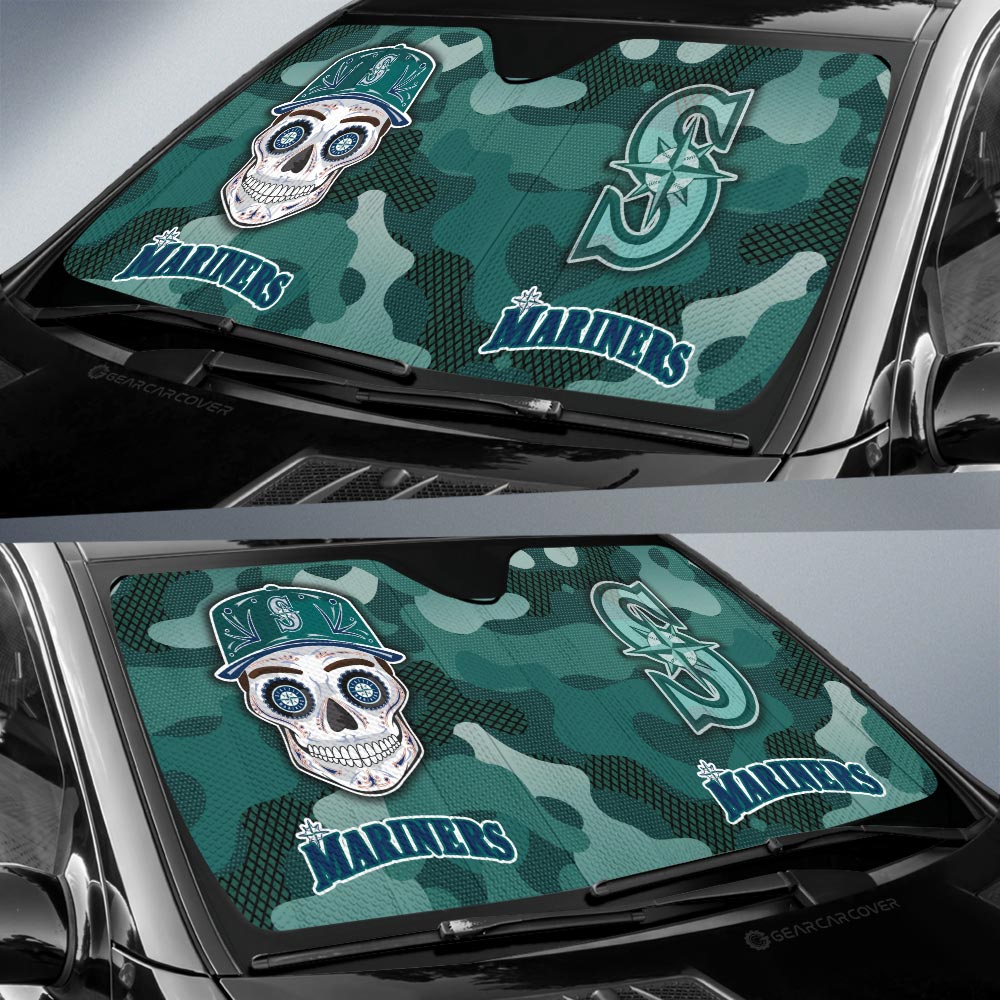 Seattle Mariners Car Sunshade Skull Theme Collection - Gearcarcover - 2