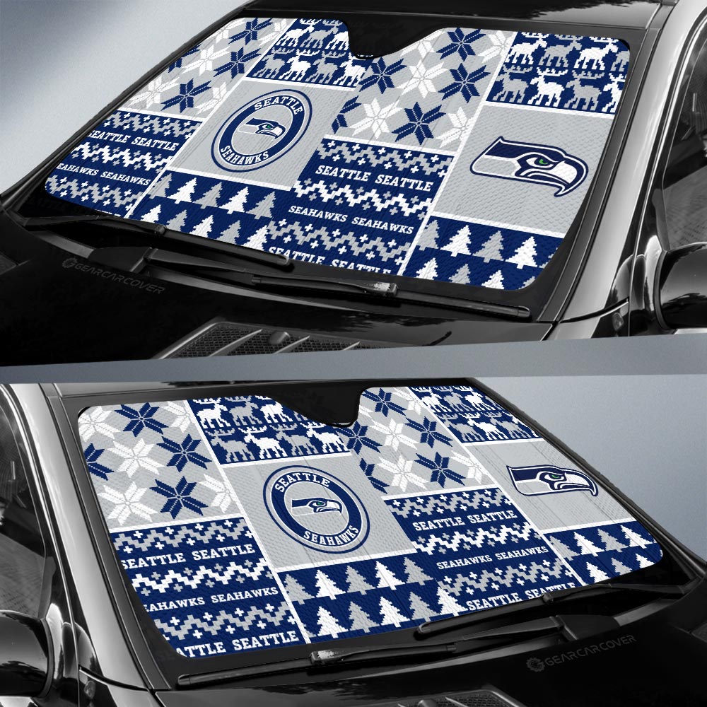 Seattle Seahawks Car Sunshade Custom Ugly Style Car Accessories - Gearcarcover - 2
