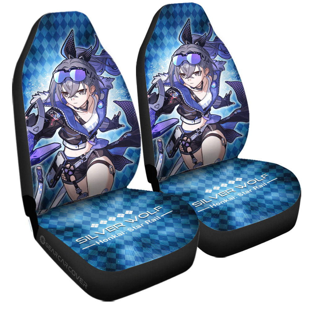 Silver Wolf Car Seat Covers Custom Honkai Star Rail Car Accessories - Gearcarcover - 3