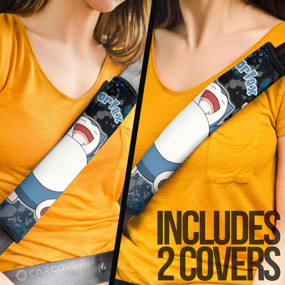 Snorlax Seat Belt Covers Custom Tie Dye Style Anime Car Accessories - Gearcarcover - 3