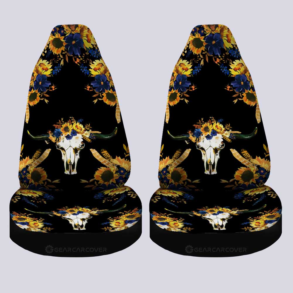Sunflower Car Seat Covers Custom Personalized Name Car Accessories - Gearcarcover - 2