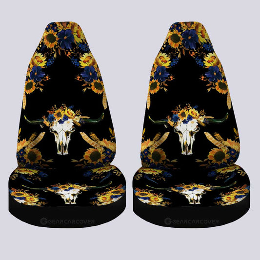 Sunflower Car Seat Covers Custom Personalized Name Car Accessories - Gearcarcover - 2