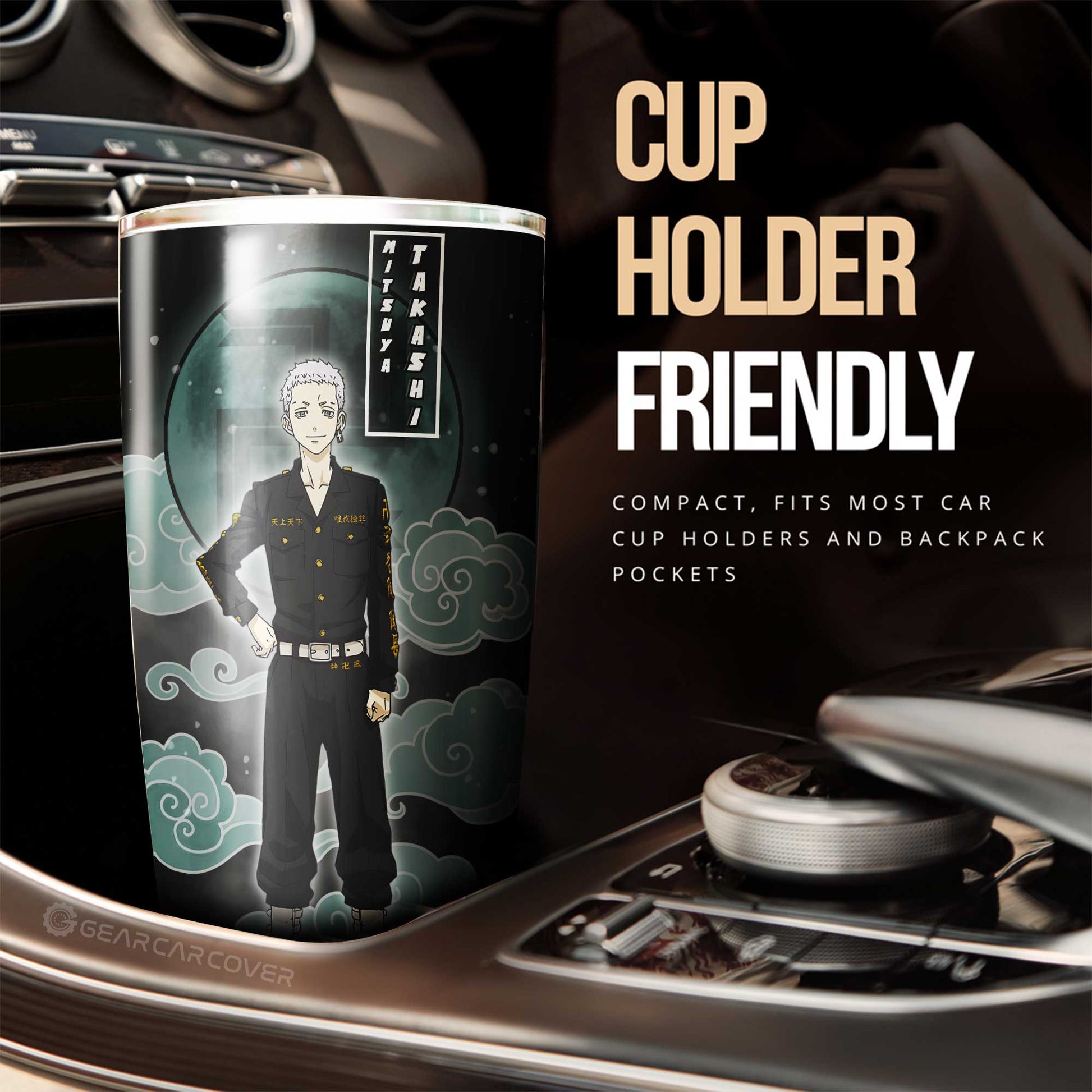 Takashi Mitsuya Tumbler Cup Custom Tokyo Reverngers Car Interior Accessories - Gearcarcover - 2