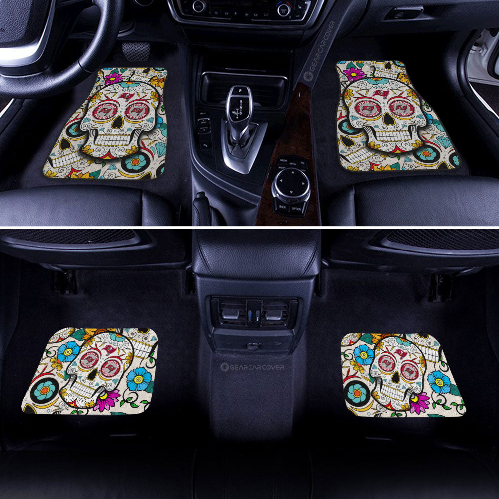 Tampa Bay Buccaneers Car Floor Mats Custom Sugar Skull Car Accessories - Gearcarcover - 2