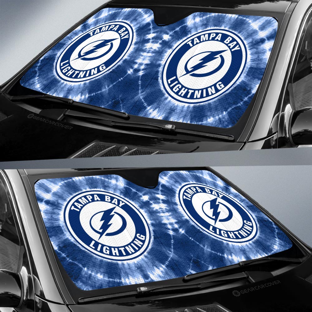 Tampa Bay Lightning Car Sunshade Custom Tie Dye Car Accessories - Gearcarcover - 2