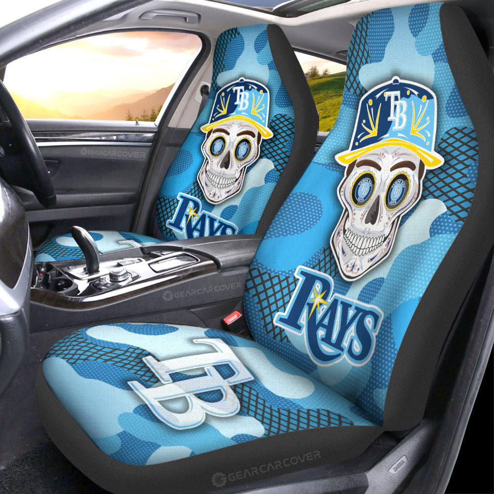 Tampa Bay Rays Car Seat Covers Skull Theme Collection - Gearcarcover - 1