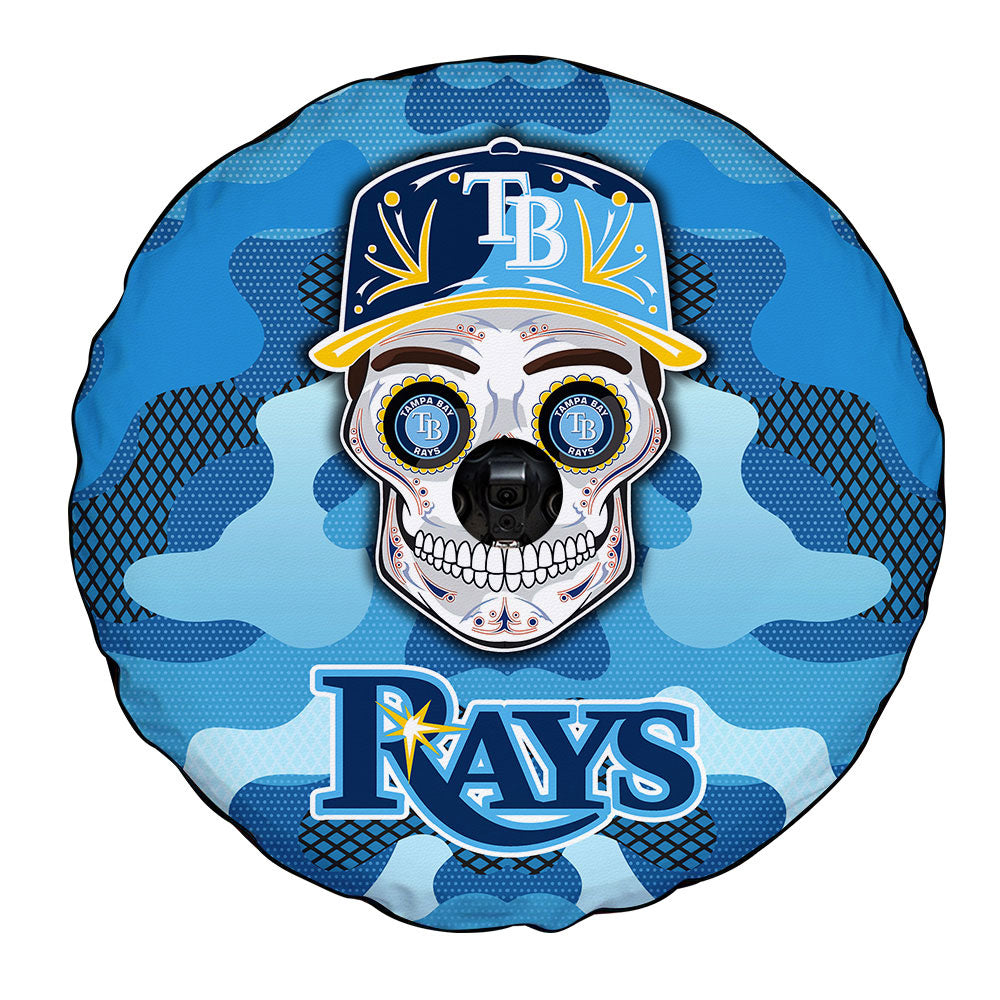 Tampa Bay Rays Spare Tire Covers Camera Hole Skull Theme Collection - Gearcarcover - 4