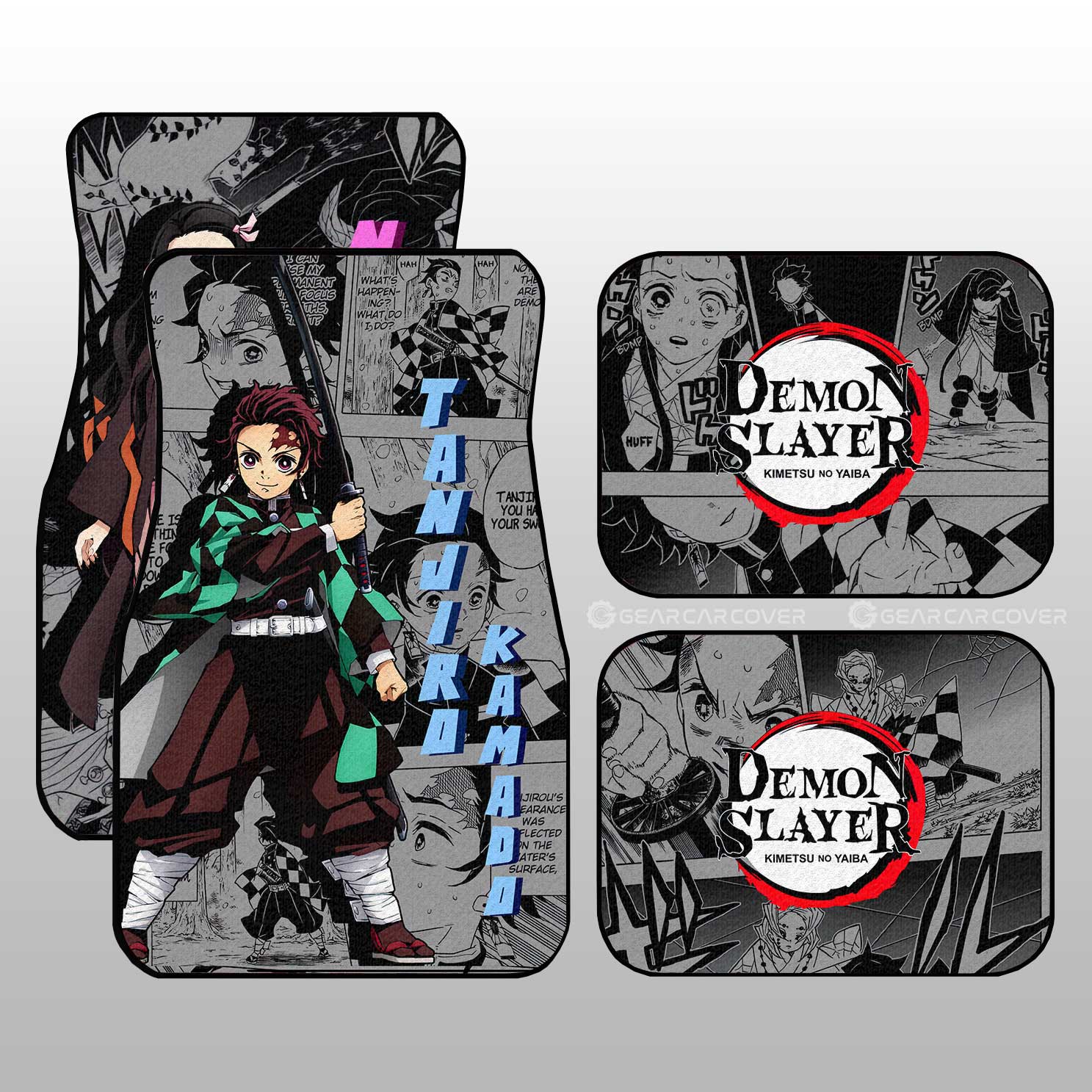 Tanjiro And Nezuko Car Floor Mats Custom Mix Mangas - Gearcarcover - 2