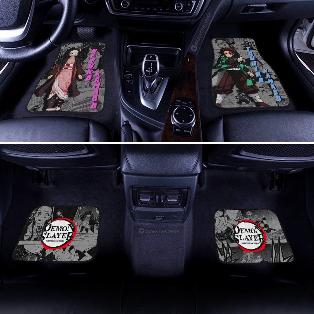 Tanjiro And Nezuko Car Floor Mats Custom Mix Mangas - Gearcarcover - 3