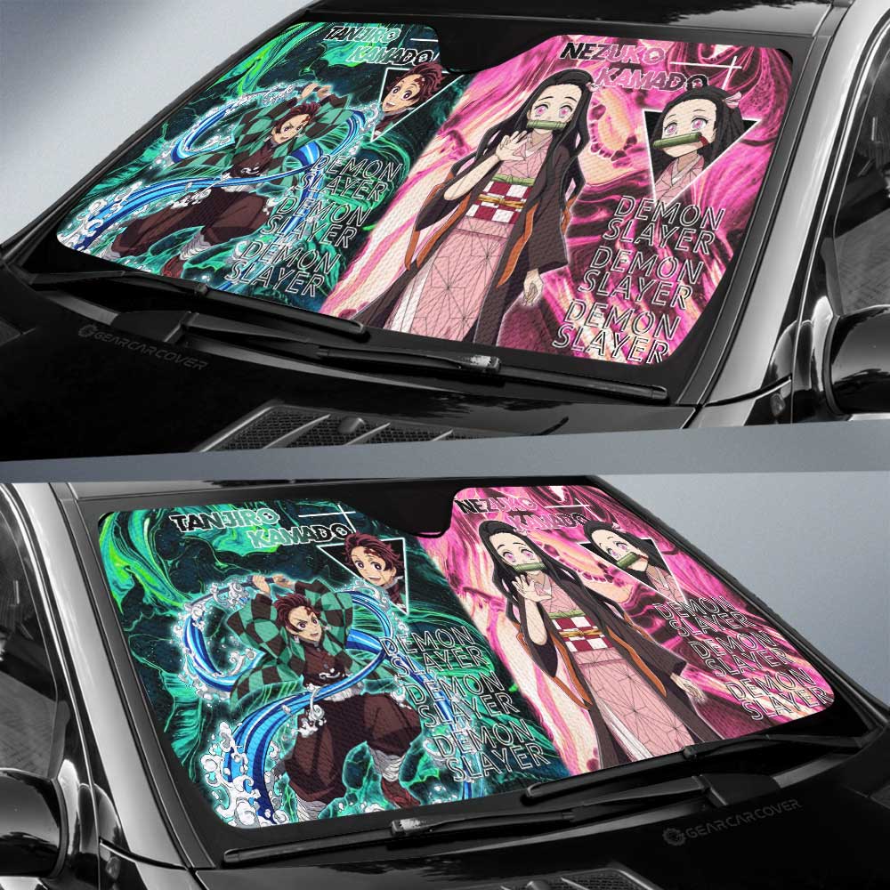 Tanjiro And Nezuko Car Sunshade Custom Car Accessories - Gearcarcover - 3