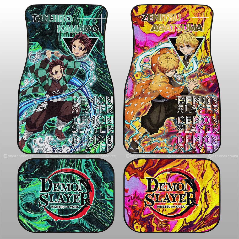 Tanjiro And Zenitsu Car Floor Mats Custom Car Accessories - Gearcarcover - 1