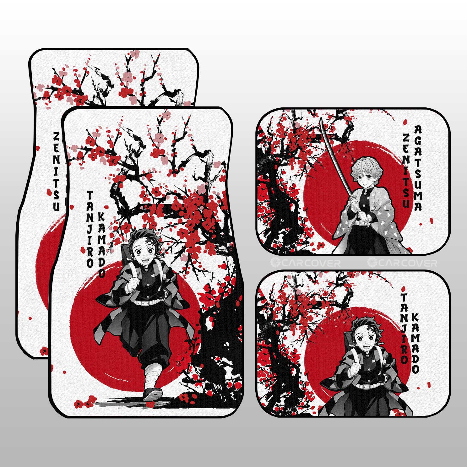 Tanjiro And Zenitsu Car Floor Mats Custom Japan Style Car Interior Accessories - Gearcarcover - 2