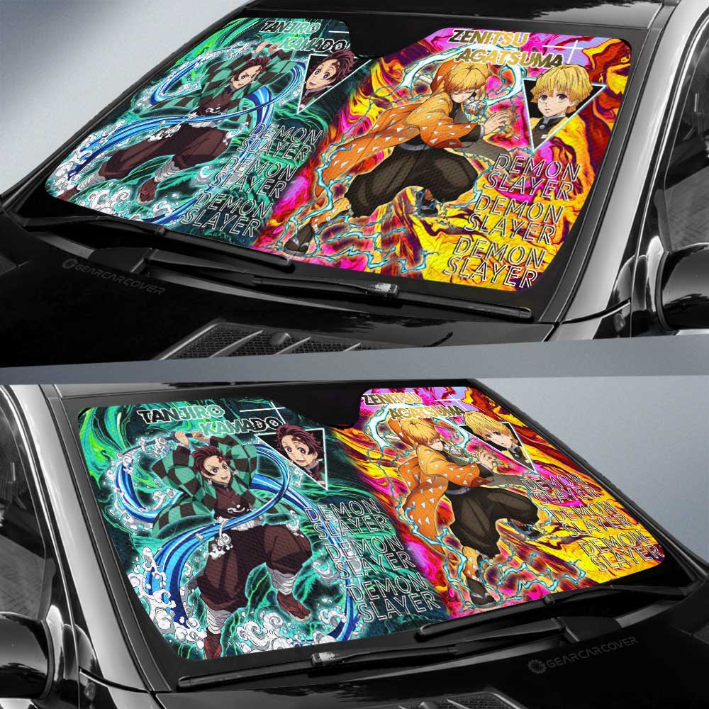 Tanjiro And Zenitsu Car Sunshade Custom Car Accessories - Gearcarcover - 3