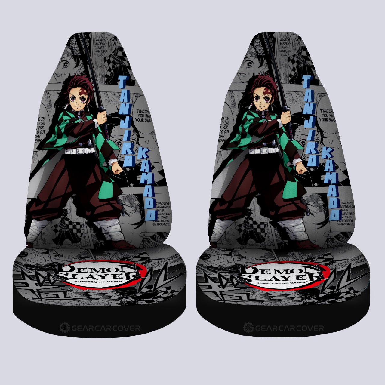 Tanjiro Kamado Car Seat Covers Custom Mix Mangas - Gearcarcover - 4