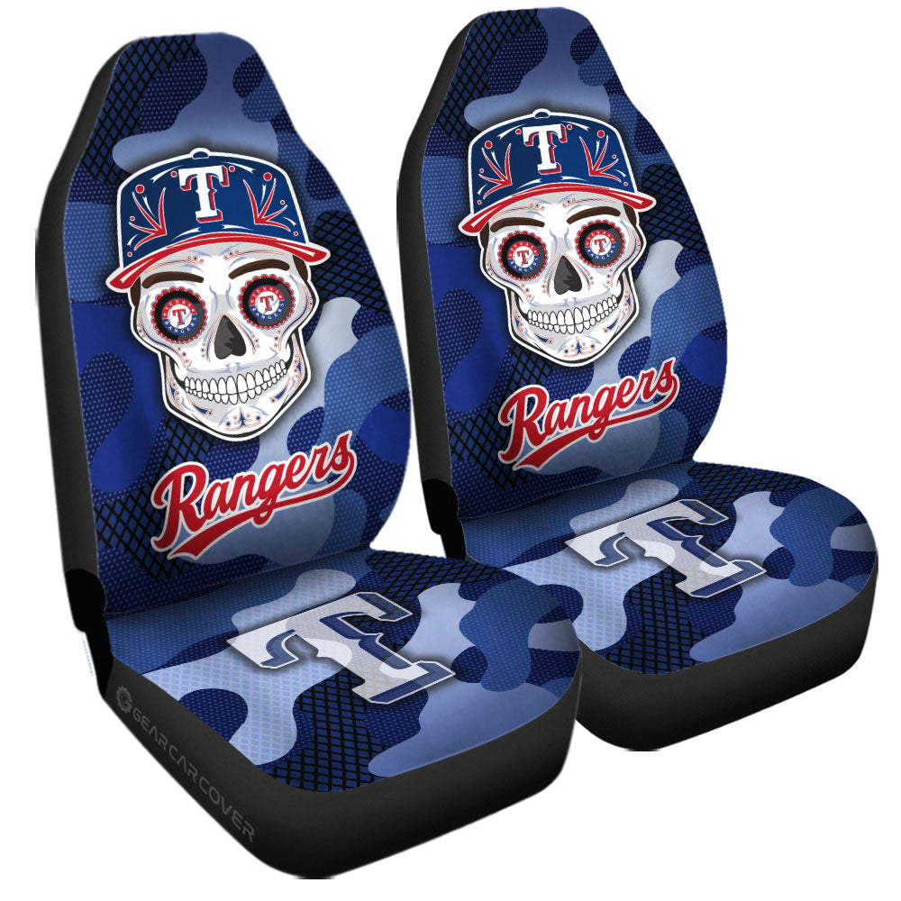 Texas Rangers Car Seat Covers Skull Theme Collection - Gearcarcover - 3
