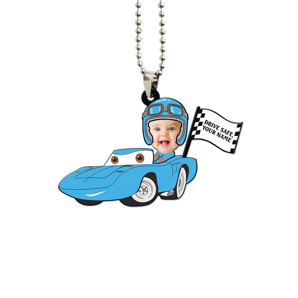 The King Strip Weathers Ornament Personalized Baby With Helmet Collection - Gearcarcover - 1