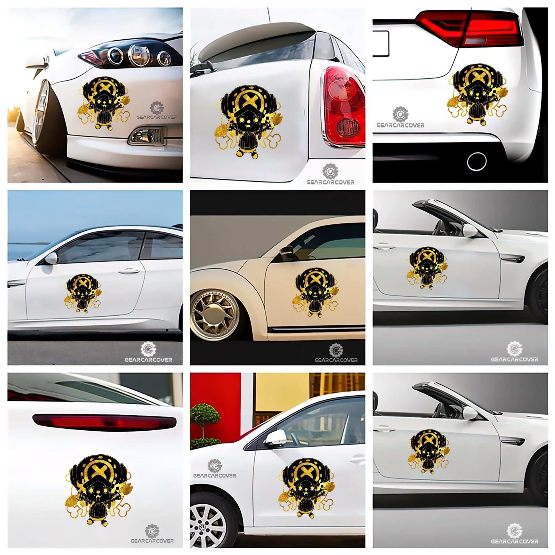 Tony Tony Chopper Car Sticker Custom Gold Silhouette Style - Gearcarcover - 2