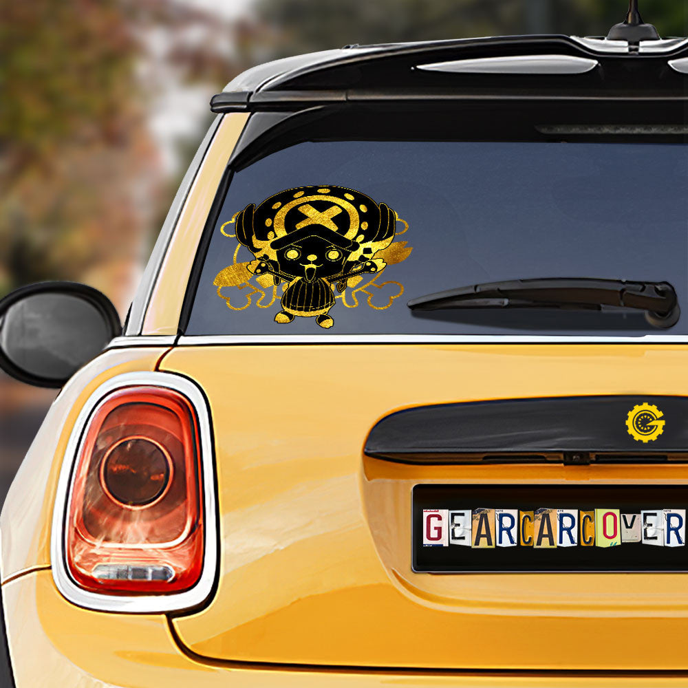 Tony Tony Chopper Car Sticker Custom Gold Silhouette Style - Gearcarcover - 1
