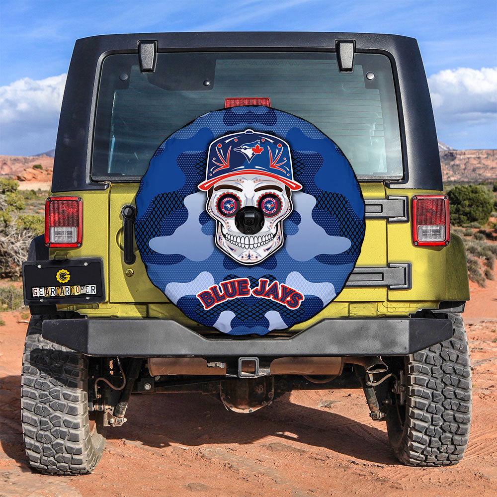 Toronto Blue Jays Spare Tire Covers Camera Hole Skull Theme Collection - Gearcarcover - 3