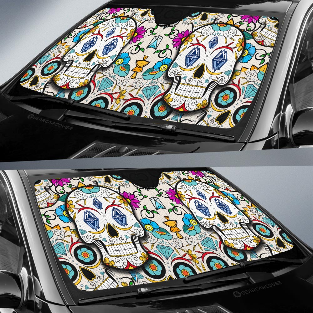 Vancouver Whitecaps FC Car Sunshade Custom Sugar Skull Car Accessories - Gearcarcover - 2