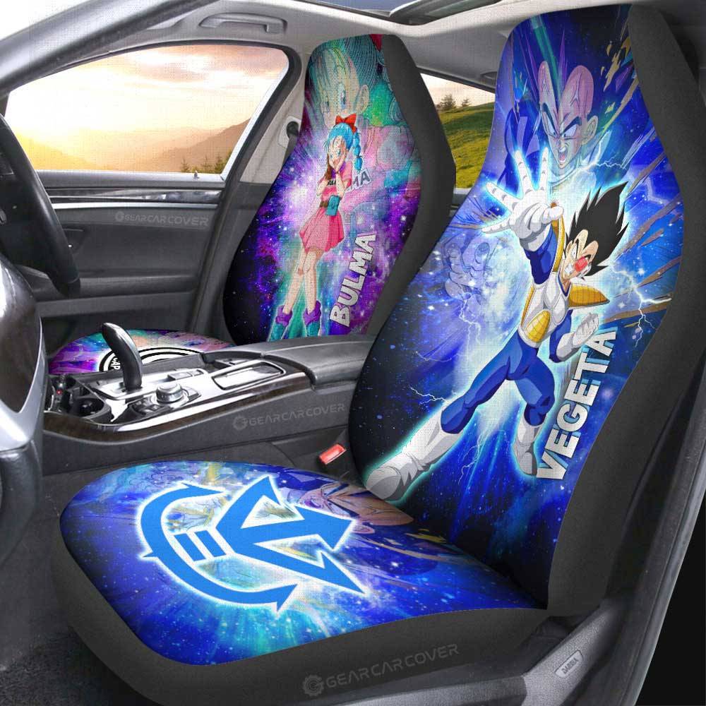 Vegeta And Bulma Car Seat Covers Custom Dragon Ball Anime Car Accessories - Gearcarcover - 1