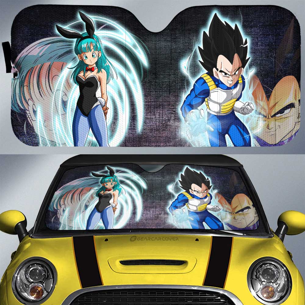 Vegeta And Bulma Car Sunshade Custom Car Interior Accessories - Gearcarcover - 1