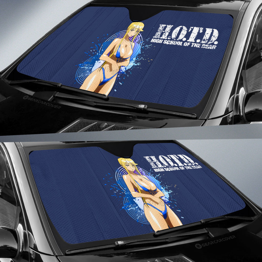 Waifu Girl Marikawa Shizuka Car Sunshade Custom High School Of The Dead Car Accessories - Gearcarcover - 2