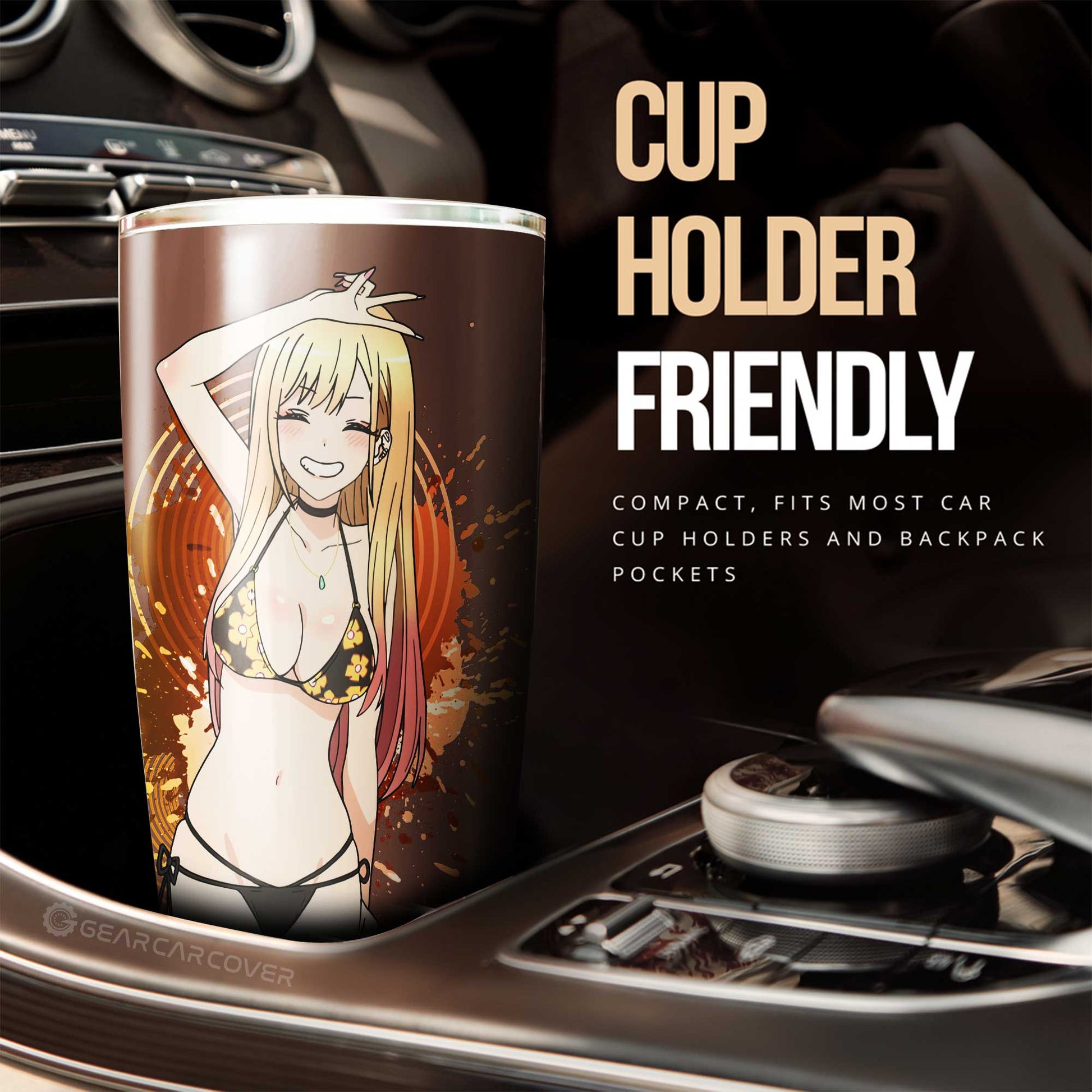 Waifu Girl Marin Kitagawa Tumbler Cup Custom Sono Bisque Doll wa Koi wo Suru Car Accessories - Gearcarcover - 2