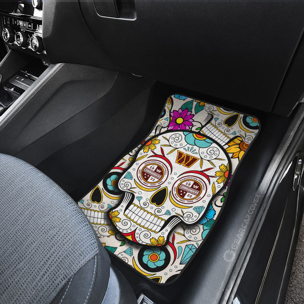 Washington Commanders Car Floor Mats Custom Sugar Skull Car Accessories - Gearcarcover - 3