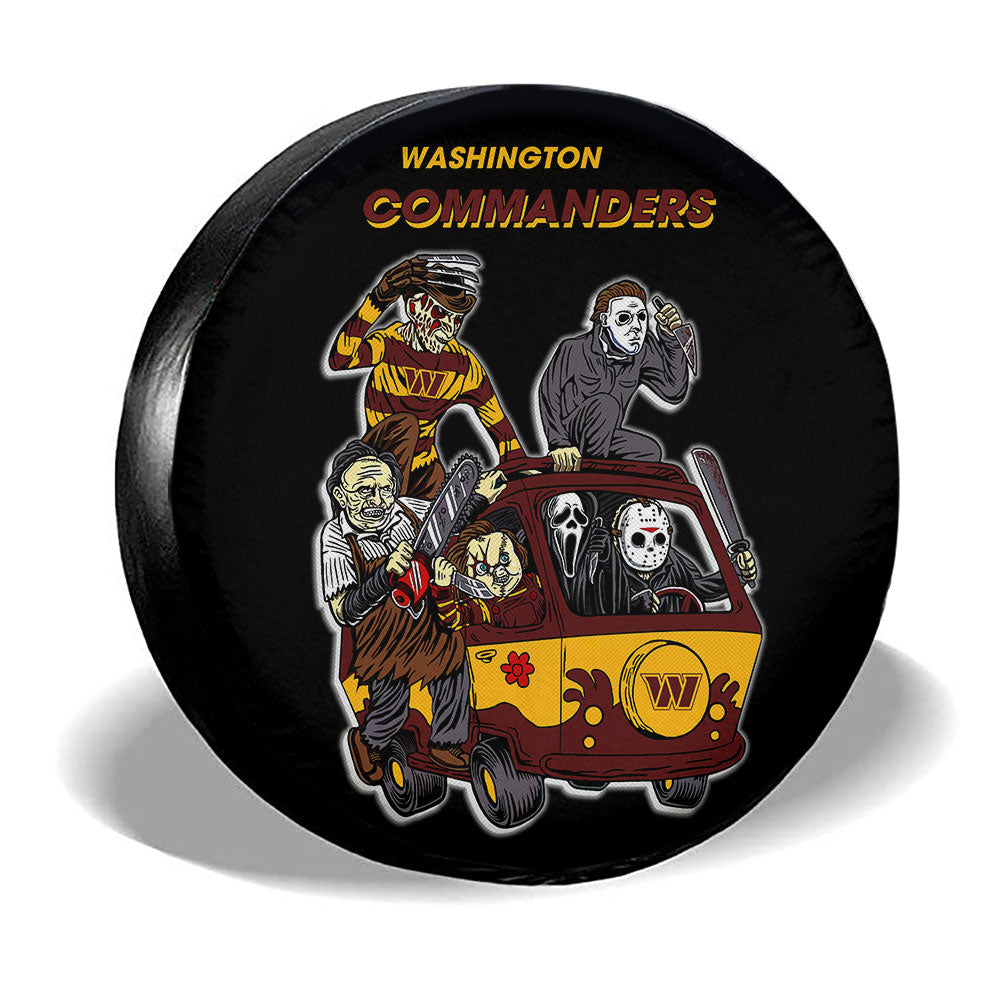 Washington Commanders Spare Tire Covers Horror Characters Car Accessories - Gearcarcover - 3