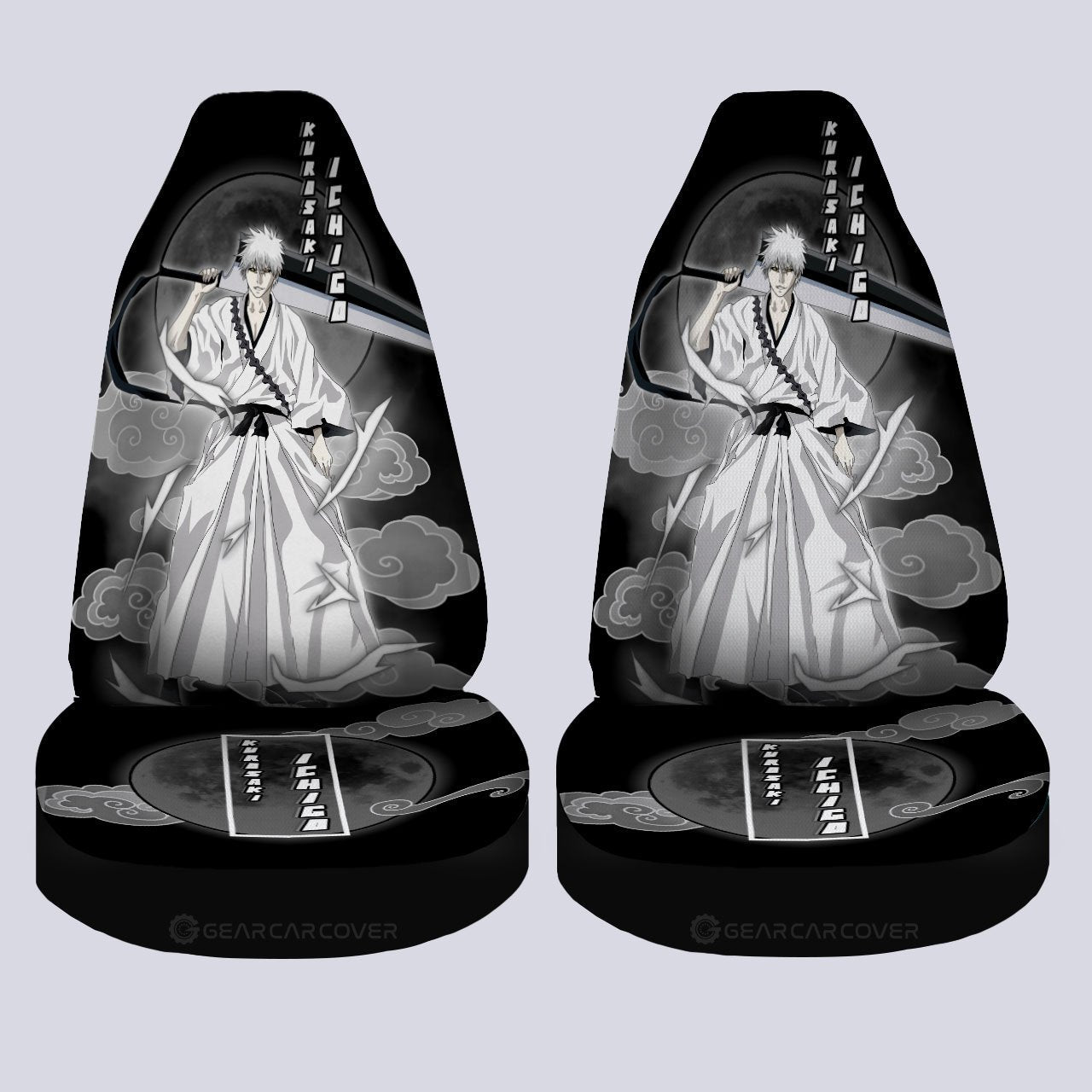 White Ichigo Car Seat Covers Custom Bleach Car Accessories - Gearcarcover - 4