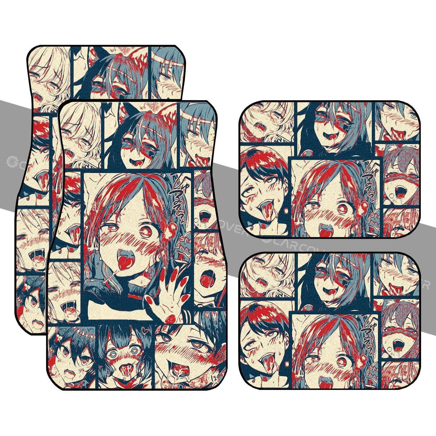 Ahegao Car Floor Mats Custom Car Interior Accessories - Gearcarcover - 1
