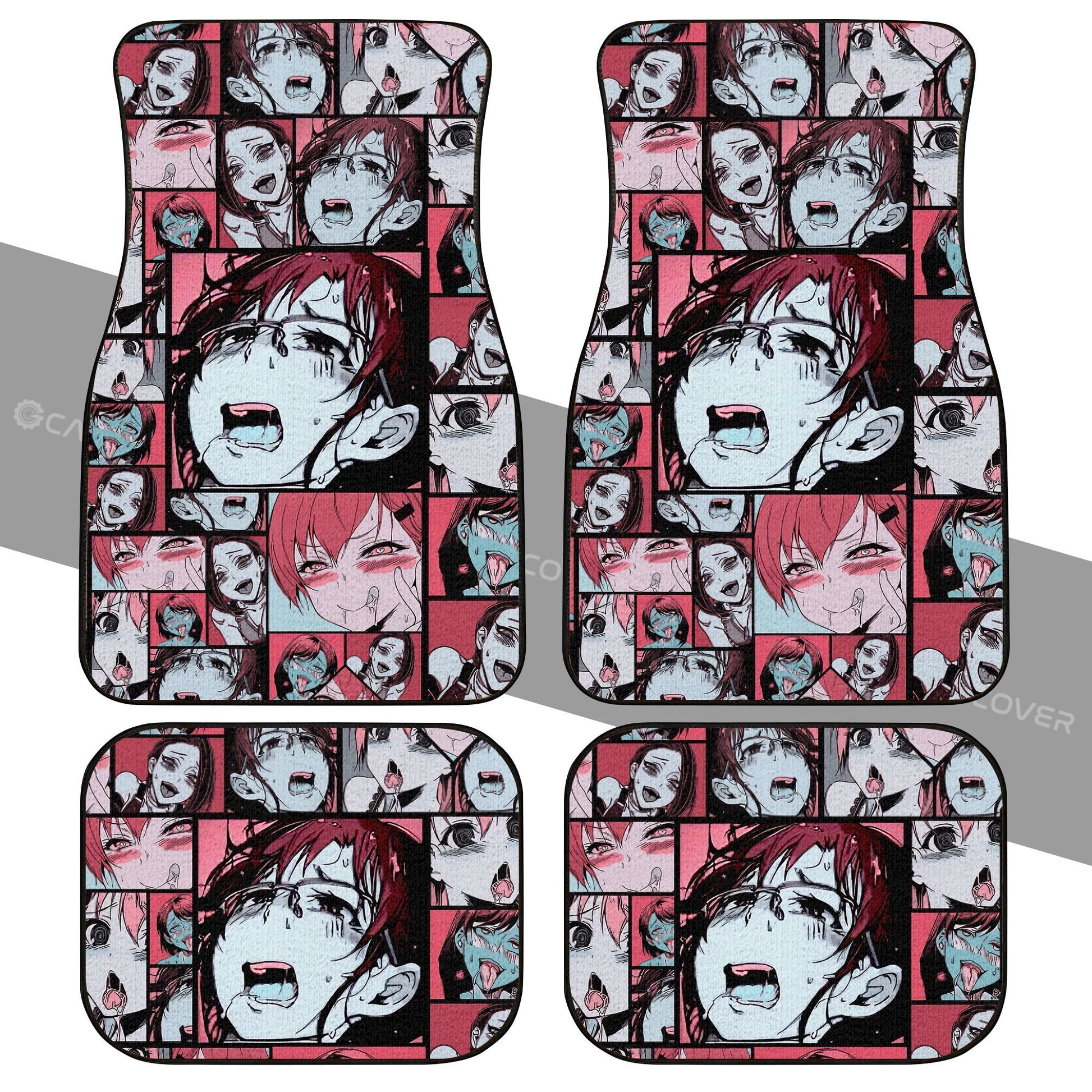 Ahegao Car Floor Mats Custom Vintage Car Interior Accessories - Gearcarcover - 2