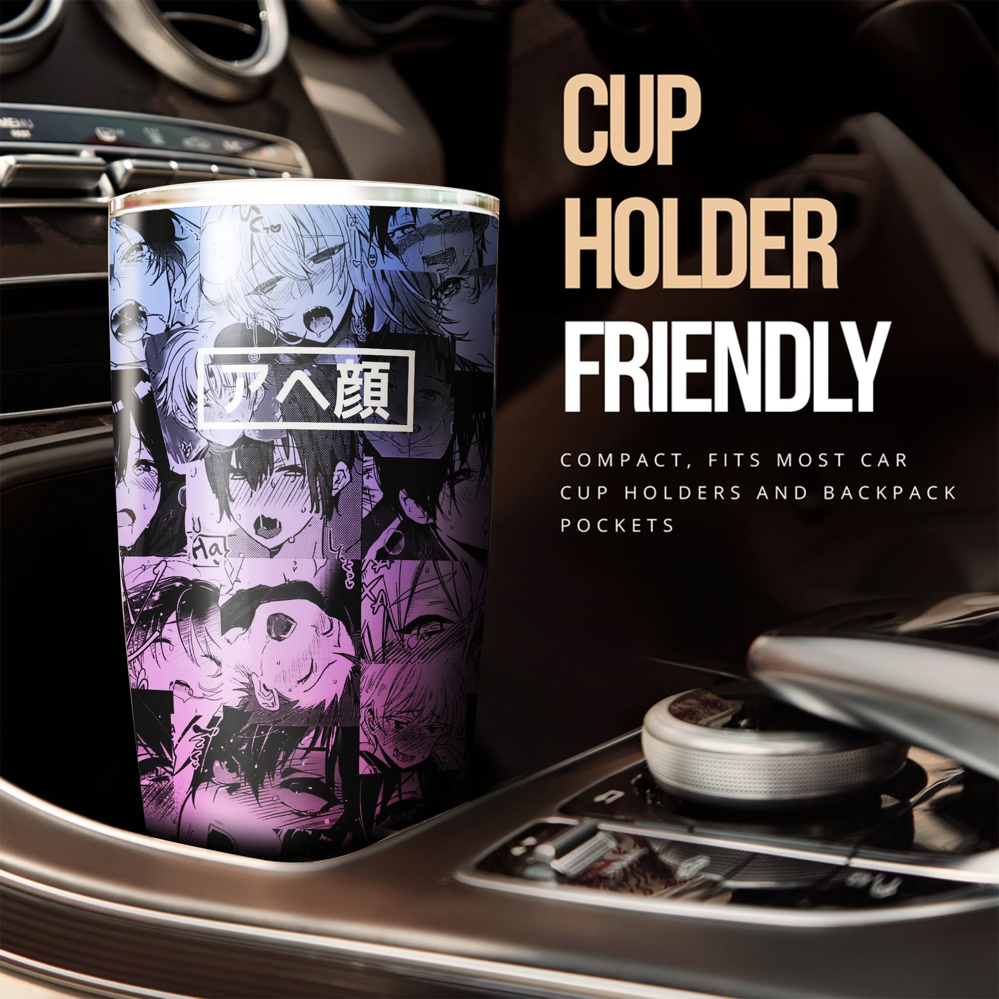 Ahegao Yaoi Tumbler Cup Custom Car Interior Accessories - Gearcarcover - 2