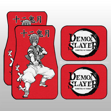 Akaza Car Floor Mats Custom Demon Slayer Anime Car Accessories Manga Style For Fans - Gearcarcover - 1
