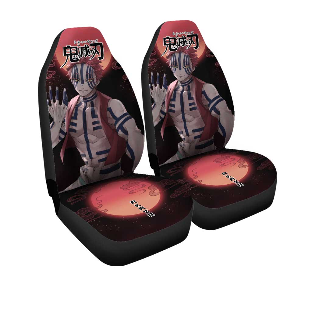Akaza Car Floor Mats Custom Moonlight Demon Slayer Anime Car Accessories - Gearcarcover - 3