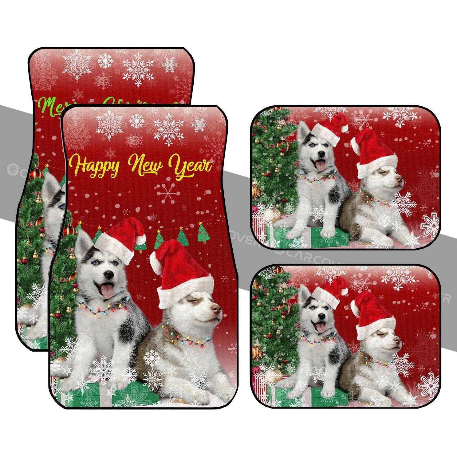 Alaskan Malamutes Car Floor Mats Custom Dog Car Accessories Christmas - Gearcarcover - 1