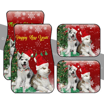 Alaskan Malamutes Car Floor Mats Custom Dog Car Accessories Christmas - Gearcarcover - 1