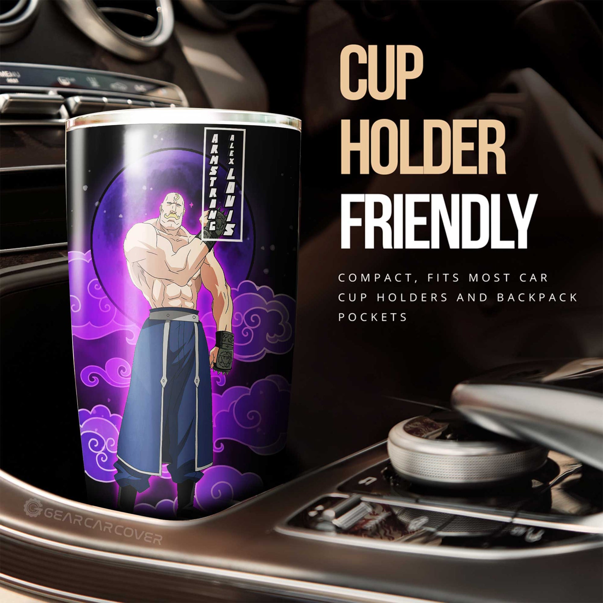Alex Louis Armstrong Tumbler Cup Custom Fullmetal Alchemist Anime Car Interior Accessories - Gearcarcover - 2