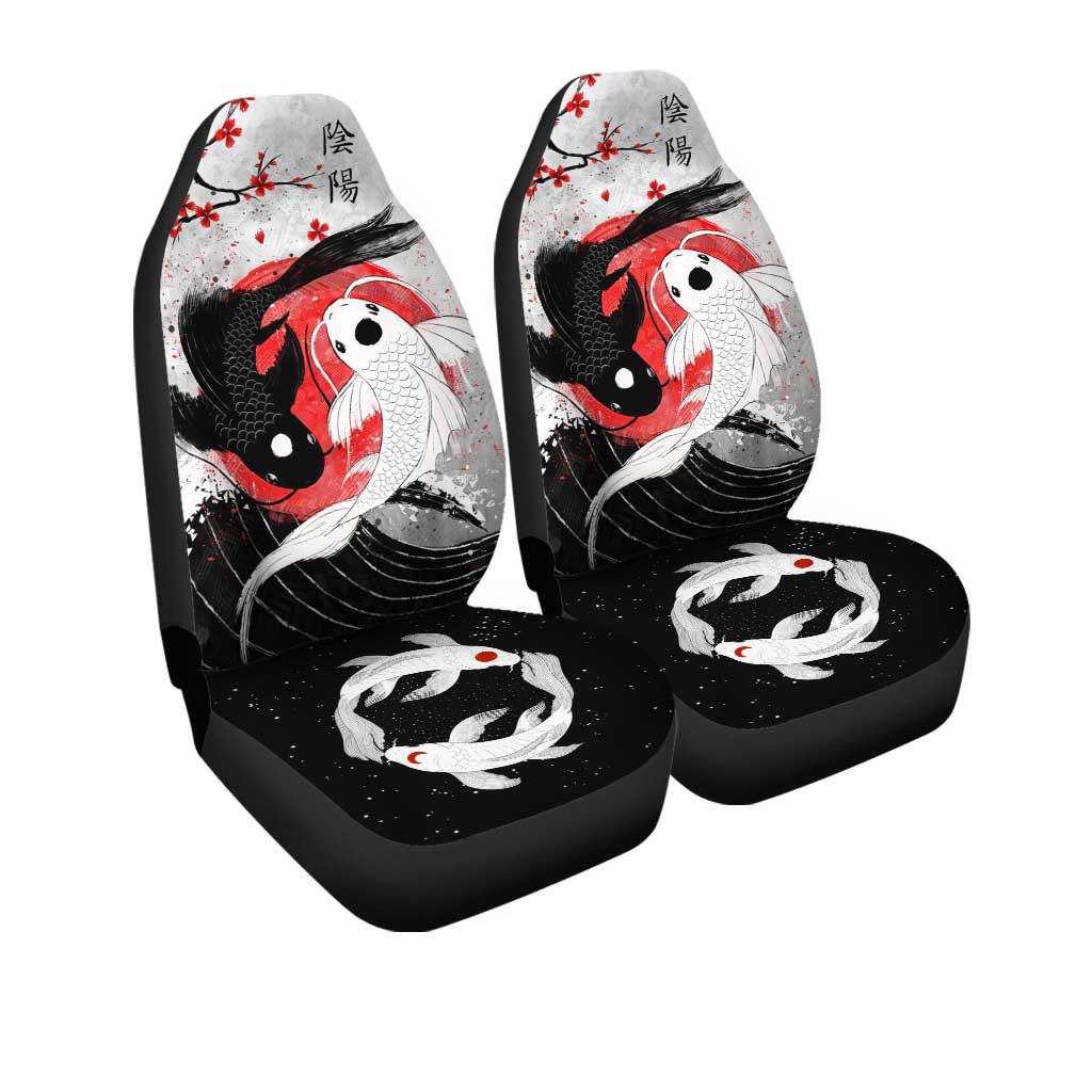 Amazing Koi Fish Car Seat Covers Custom Jing Jang Car Accessories - Gearcarcover - 3