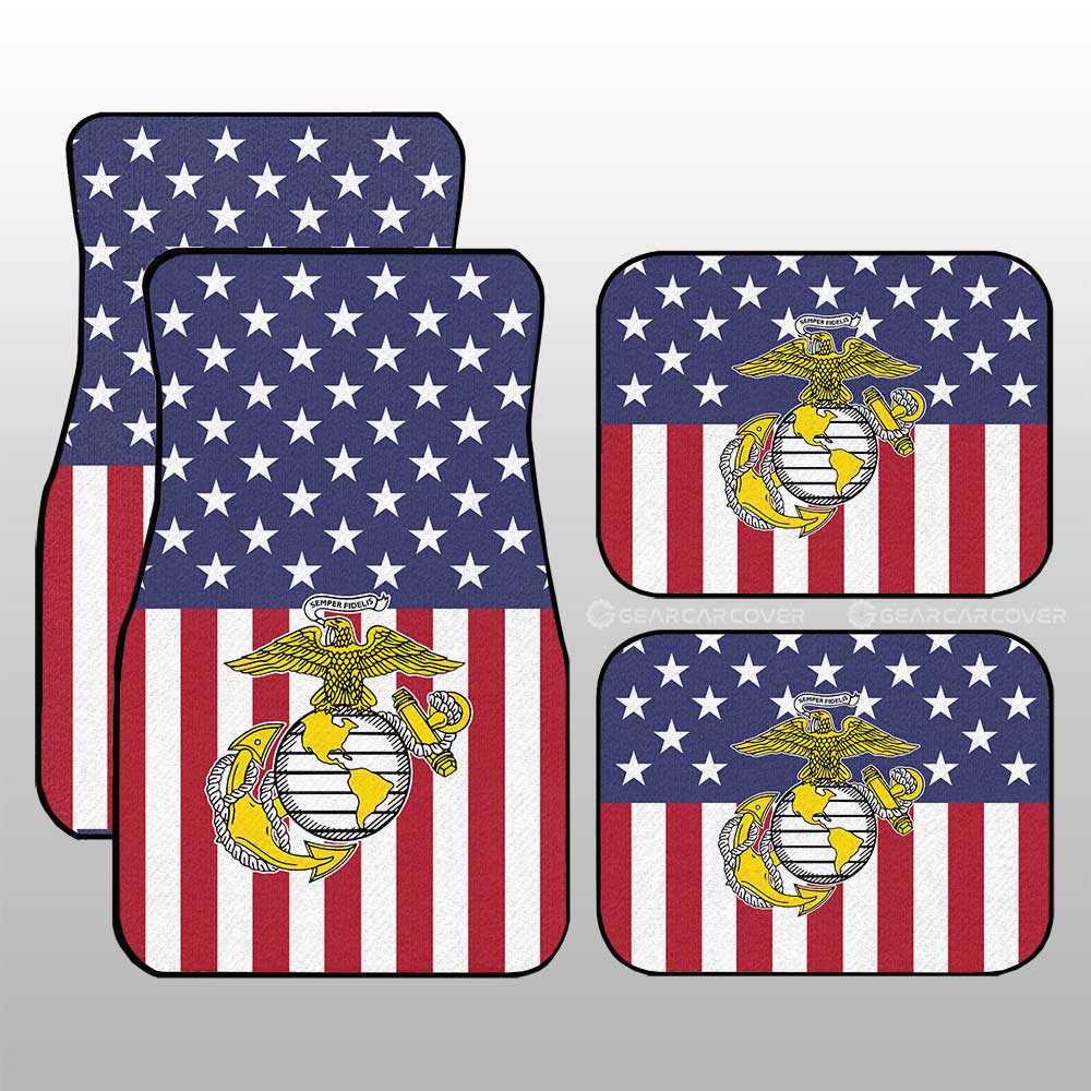 American Flag Military Marine Corps Car Floor Mats Custom Car Accessories - Gearcarcover - 3