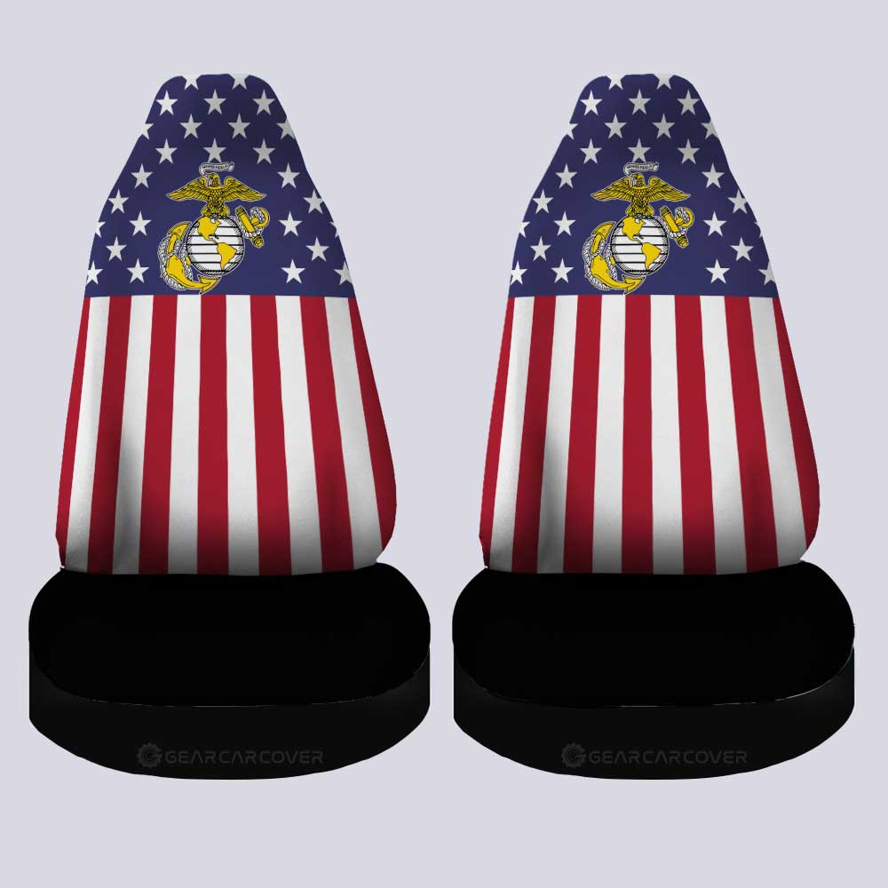 American Flag Military Marine Corps Car Seat Covers Custom Car Accessories - Gearcarcover - 4