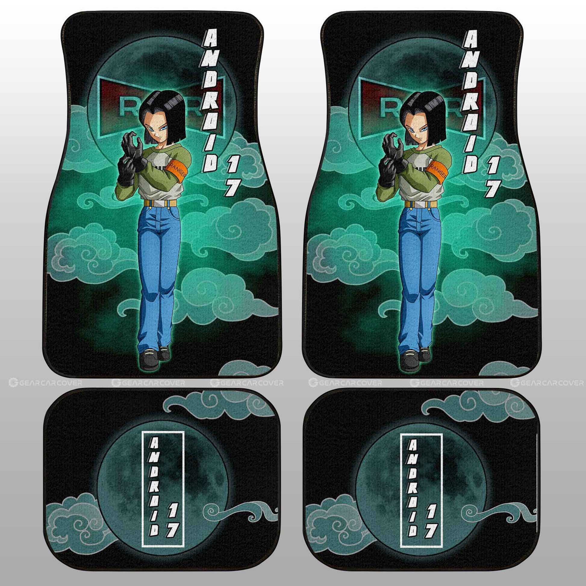 Android 17 Car Floor Mats Custom Dragon Ball Anime Car Interior Accessories - Gearcarcover - 2