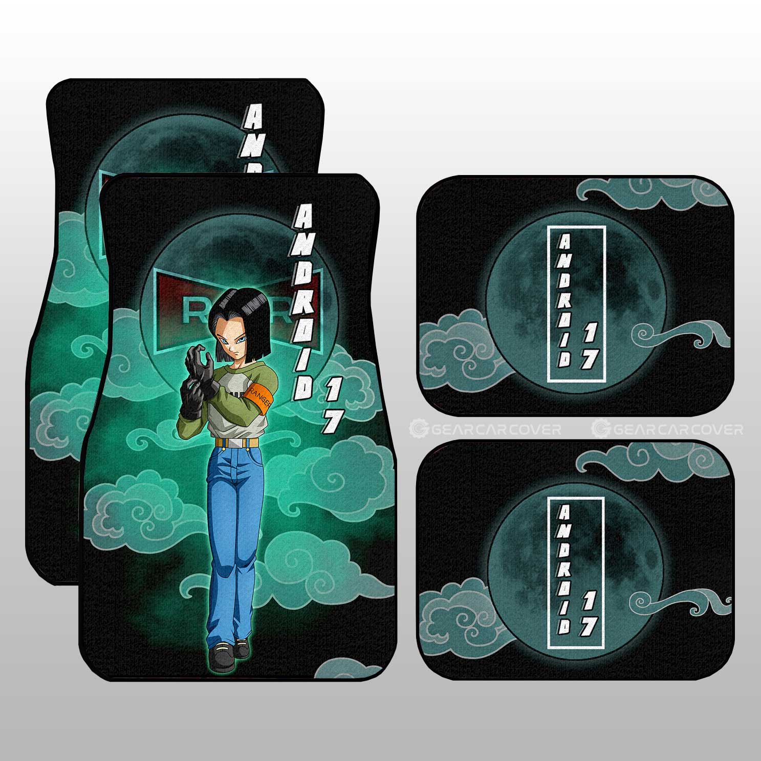 Android 17 Car Floor Mats Custom Dragon Ball Anime Car Interior Accessories - Gearcarcover - 1
