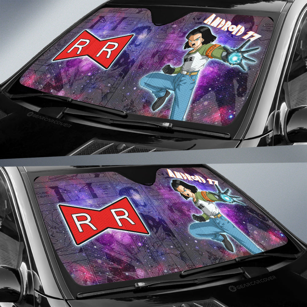 Android 17 Car Sunshade Custom Dragon Ball Anime Car Accessories Manga Galaxy Style - Gearcarcover - 2