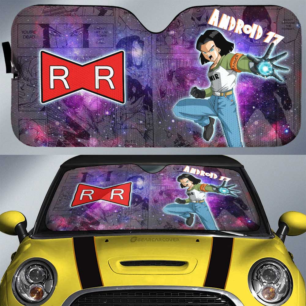 Android 17 Car Sunshade Custom Dragon Ball Anime Car Accessories Manga Galaxy Style - Gearcarcover - 1