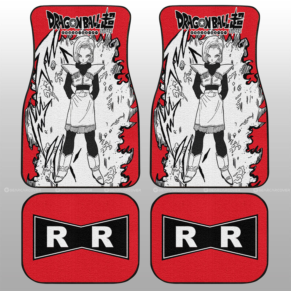 Android 18 Car Floor Mats Custom Dragon Ball Anime Car Accessories Manga Style For Fans - Gearcarcover - 2
