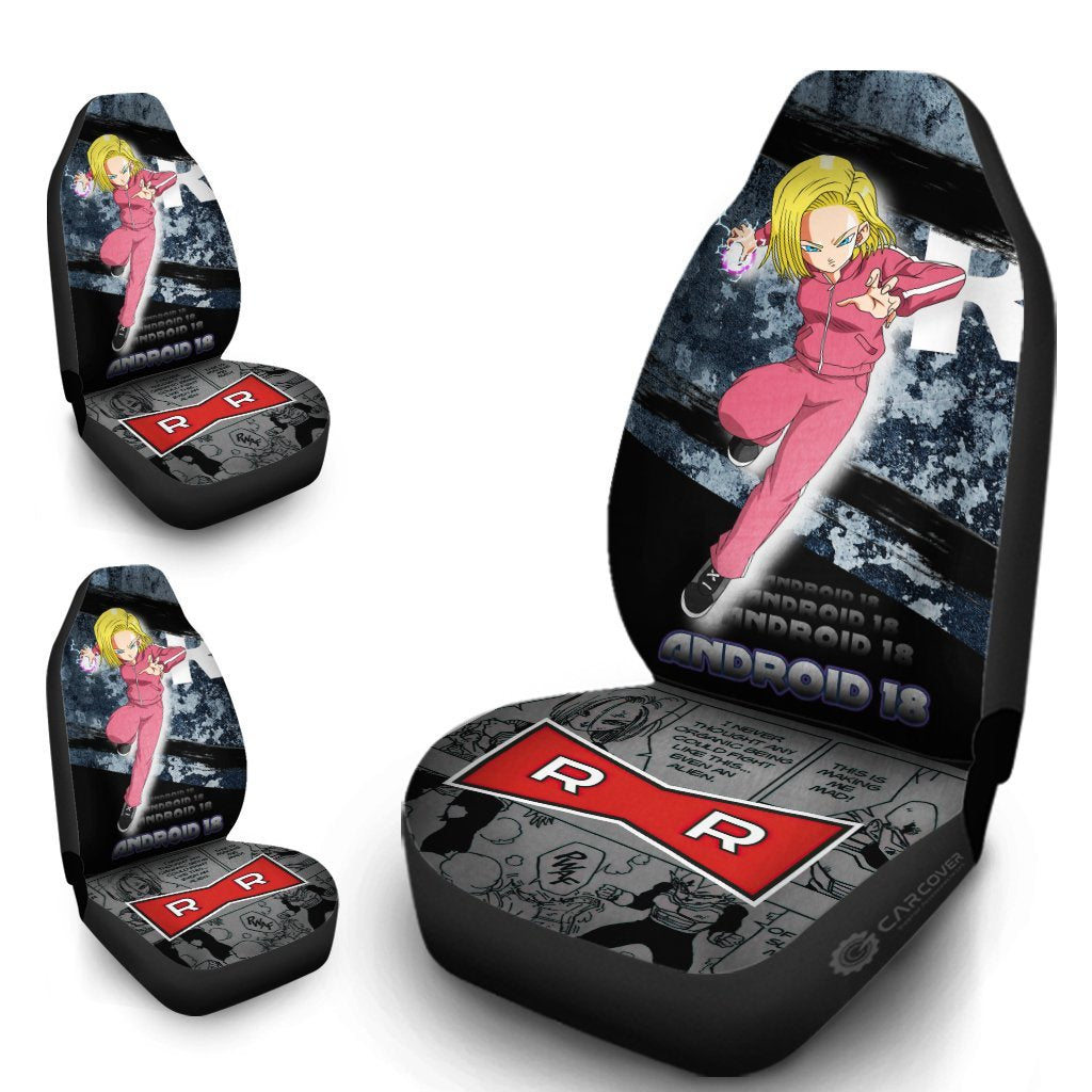 Android 18 Car Seat Covers Custom Anime Dragon Ball Car Interior Accessories - Gearcarcover - 4