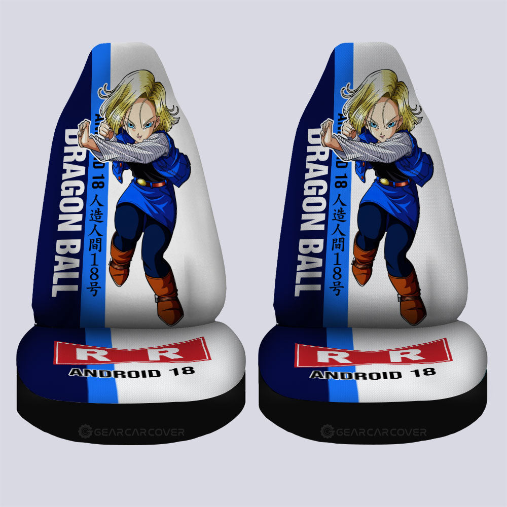 Android 18 Car Seat Covers Custom Dragon Ball Car Accessories For Anime Fans - Gearcarcover - 4