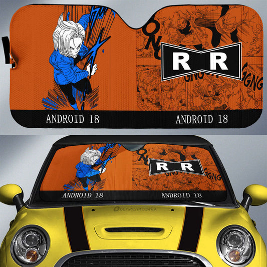 Android 18 Car Sunshade Custom Dragon Ball Anime Manga Color Style - Gearcarcover - 1